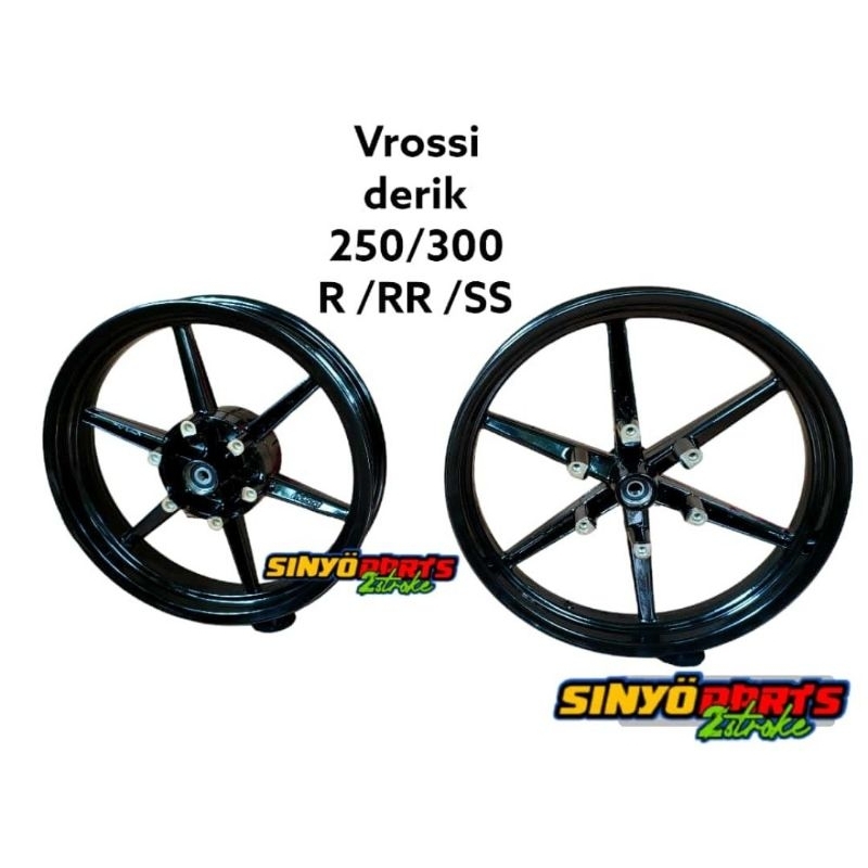 VELG RACING VROSSI DERIK HITAM MODEL DAICHI UK 250-300/17 NINJA R RR SS