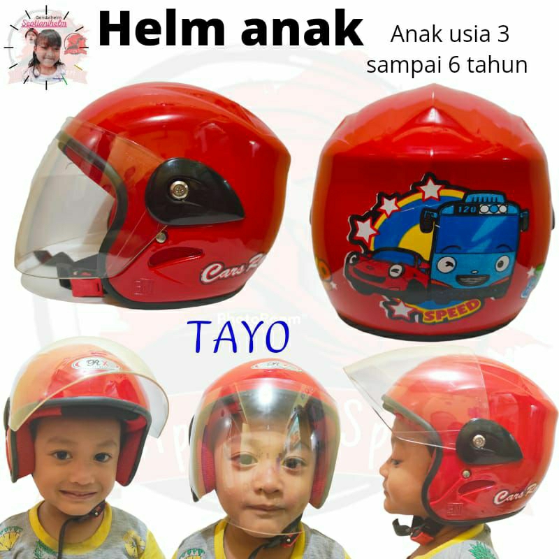 HELM ANAK SEPEDA MOTOR LUCU USIA 3 SAMPAI 6 TAHUN PEREMPUAN LAKI-LAKI SNI