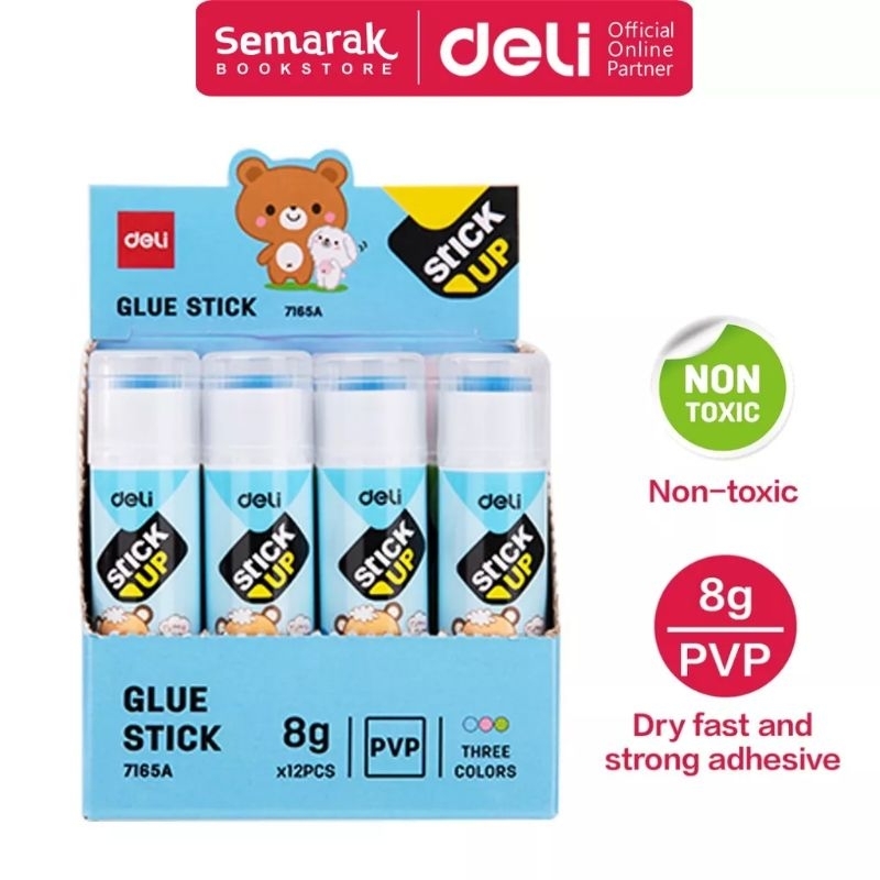 

deli 7165A lem glue stik berwarna satuan