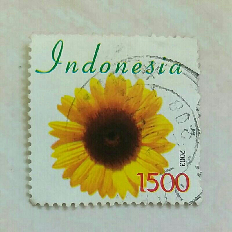 

(AD) Perangko Indonesia 2003 Bunga Matahari Prangko Prisma Used 1pcs