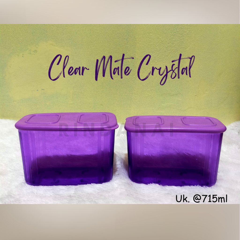 Clear mate crystal/toples crystal/toples makanan ungu mewah Tupperware  mewah dan ori