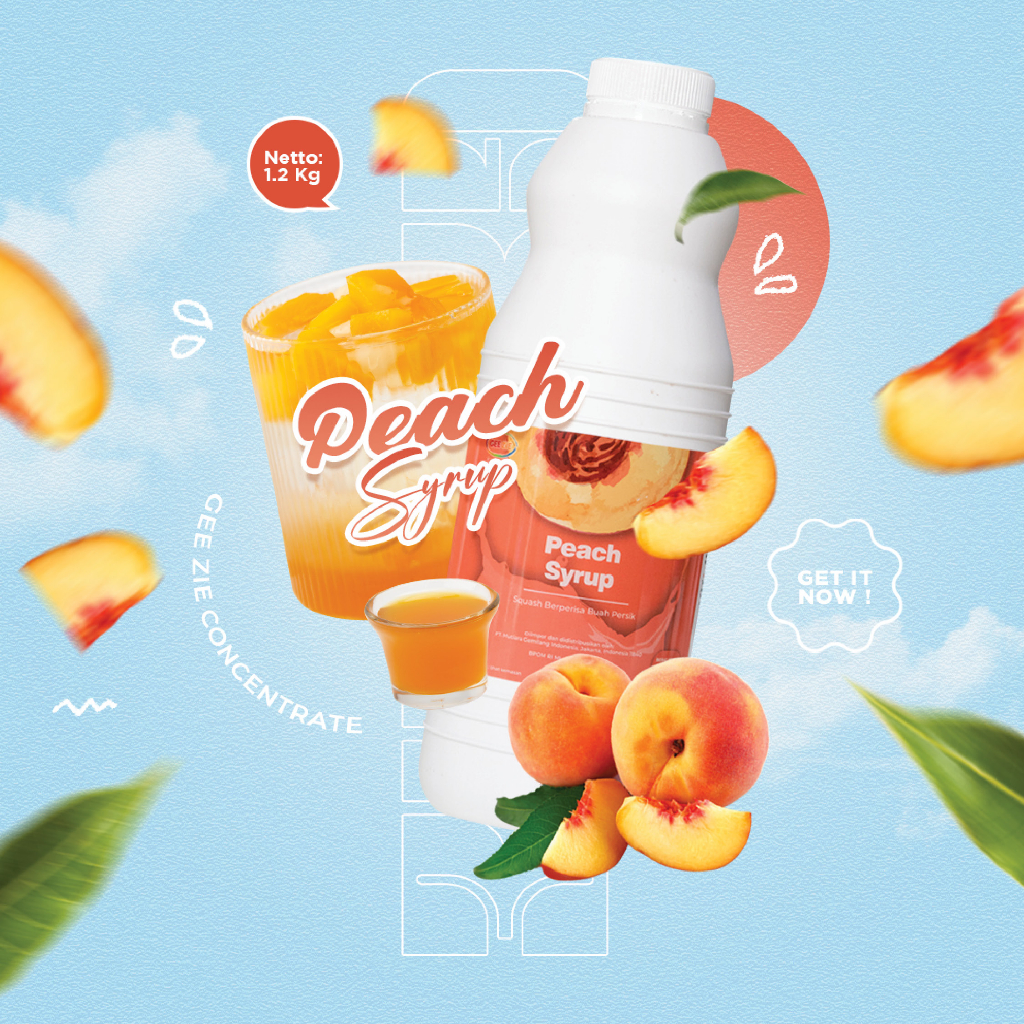 

Sirup Minuman Rasa Peach Gee Zie Concentrate 1,2kg