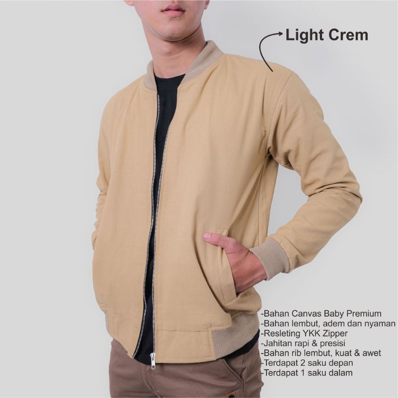 Jaket Pria Bomber Bahan Kanvas Masa Kini