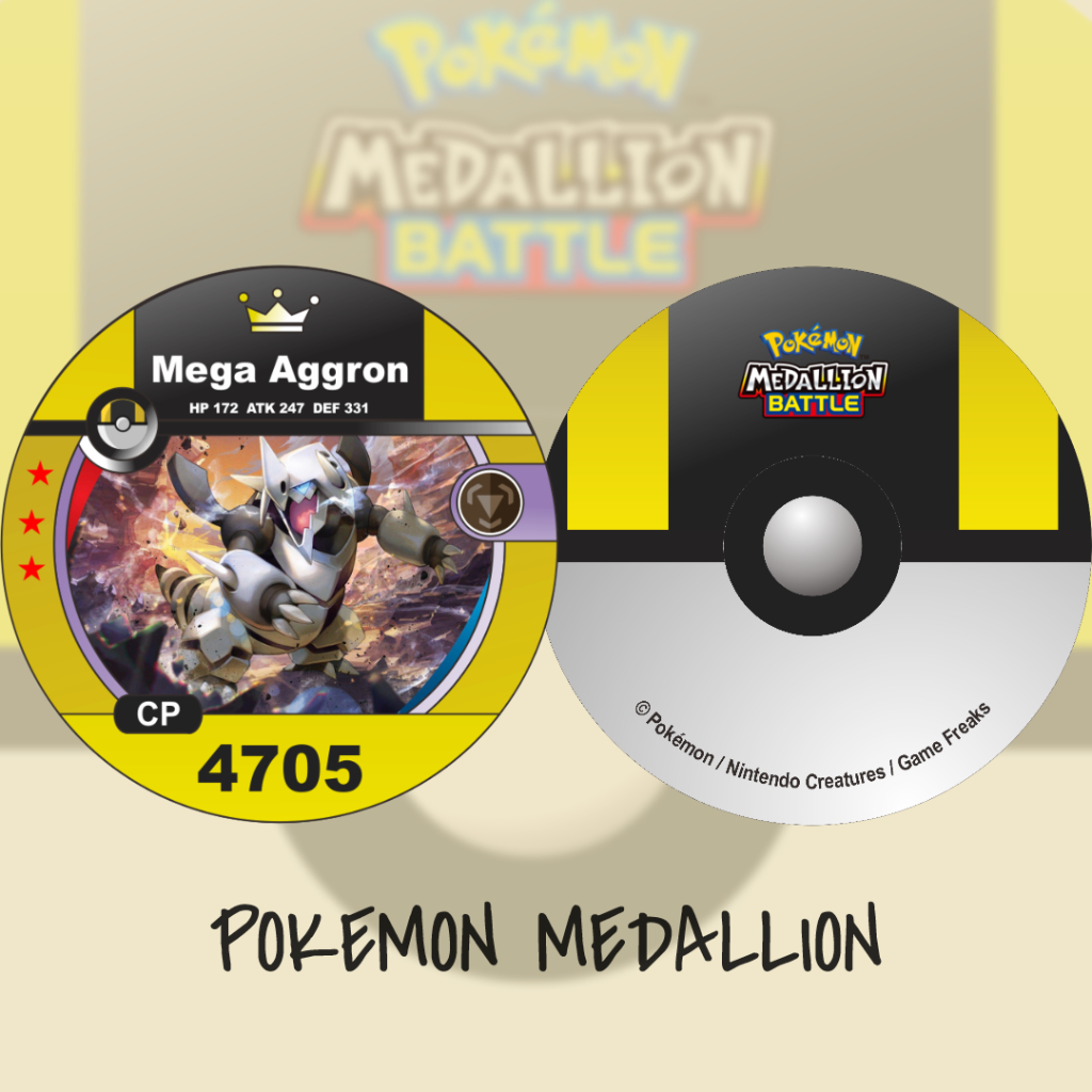 Kartu Pokemon Medallion Kustom Mega Aggron
