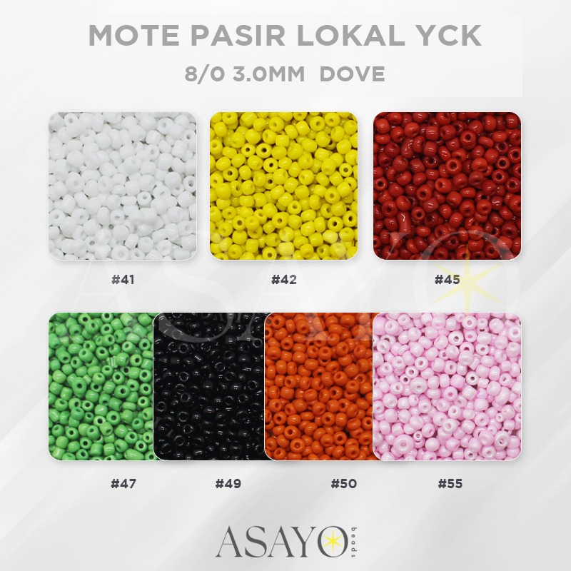 Mote YCK 8/0 Doff Round Glass Beads Manik Pasir, 450gram