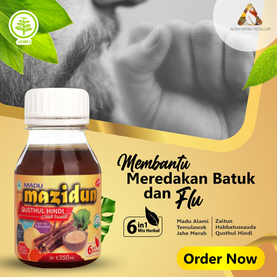 MAZIDUN MADU QUSTHUL HINDI 350 gr habbatusauda zaitun jahe merah temulawak