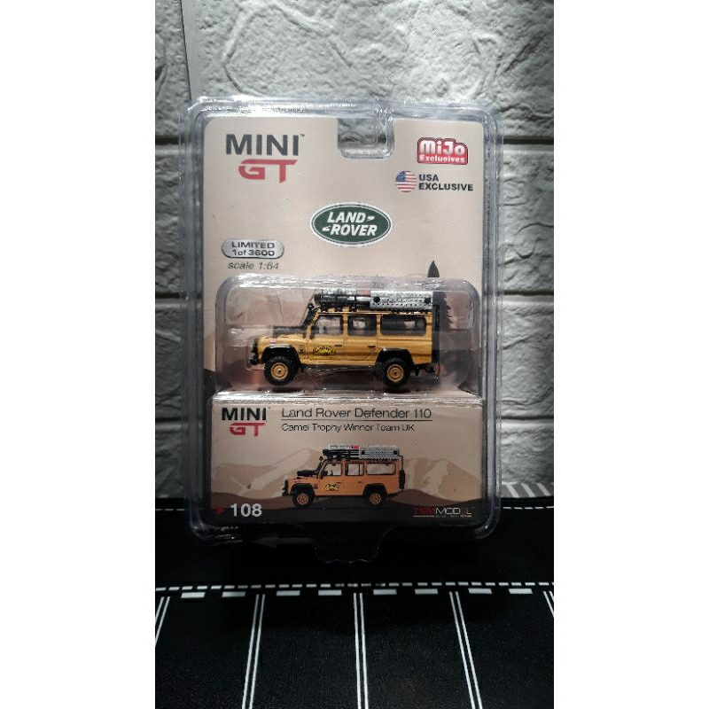 MINI GT Land Rover Defender Camel Trophy 108 UK Clean MIJO