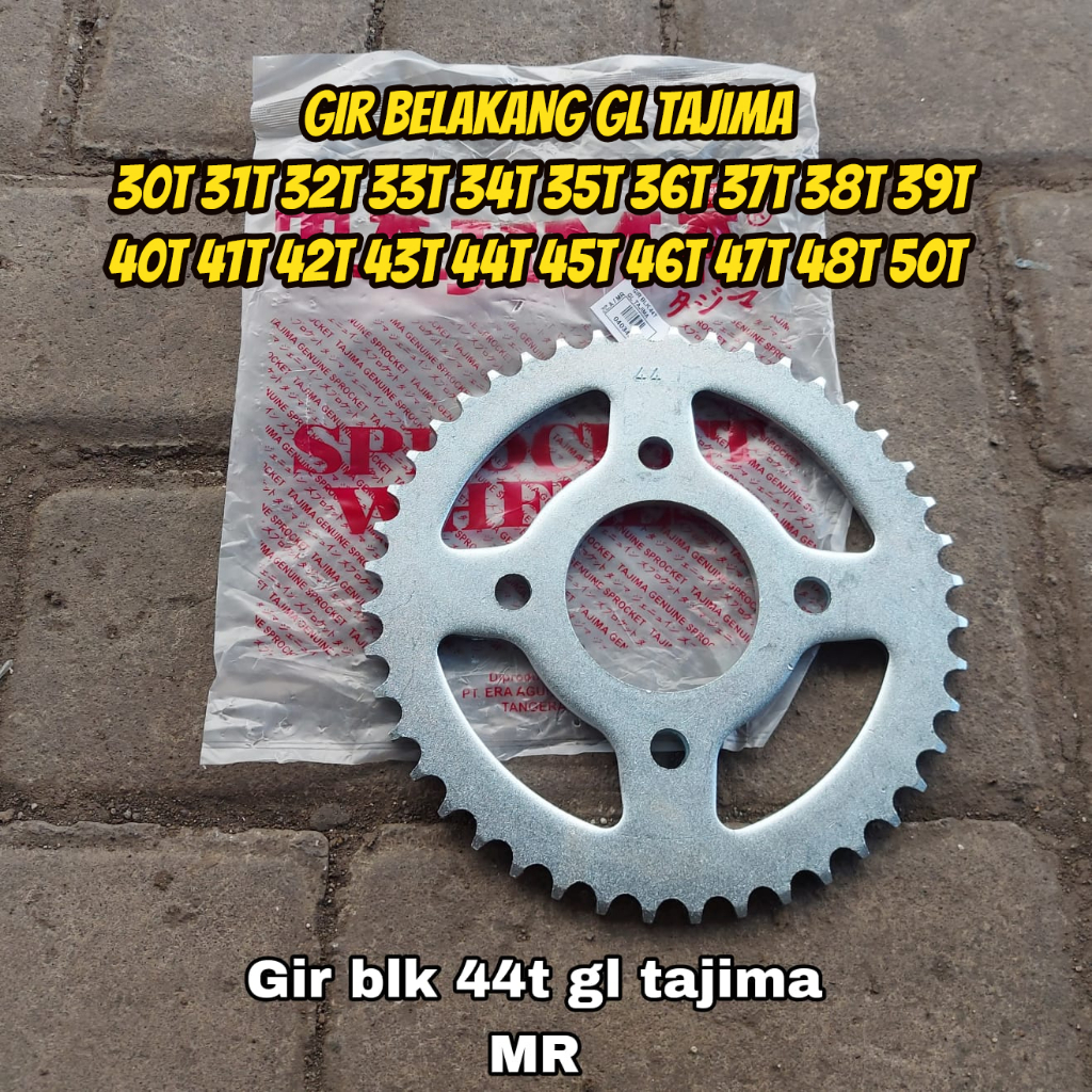 GIR BELAKANG GL || GL PRO || GL MAX || GL 100 UKURAN 30T - 50T MERK TAJIMA || GEAR GL PRO BELAKANG U
