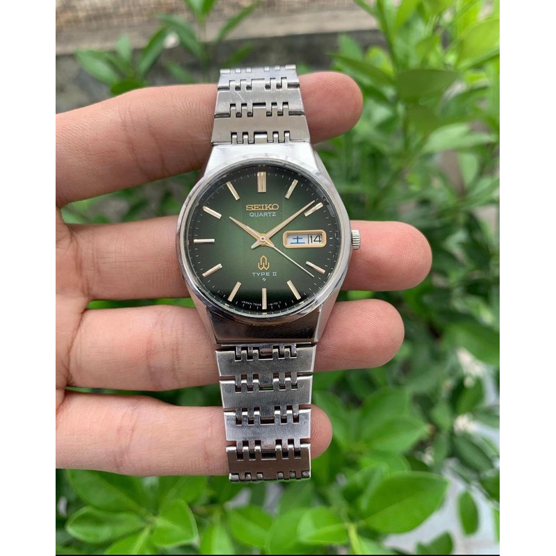 Seiko Type II 7546-8160 Green Snake Eye Dial Japan Domestic Market Original