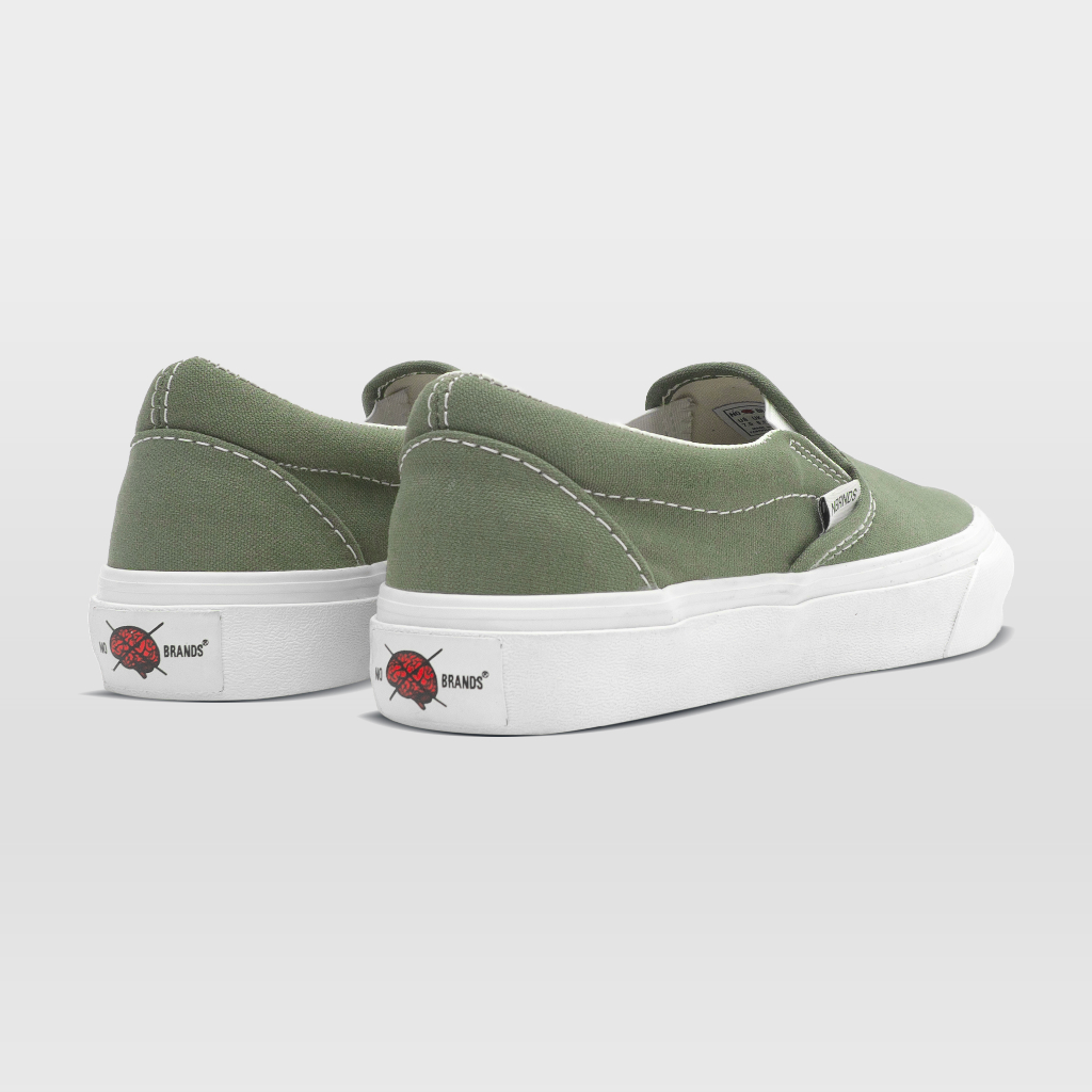 fast delivery nobrands footwear sepatu slip on polos selop olive green local pride shoes sneakers