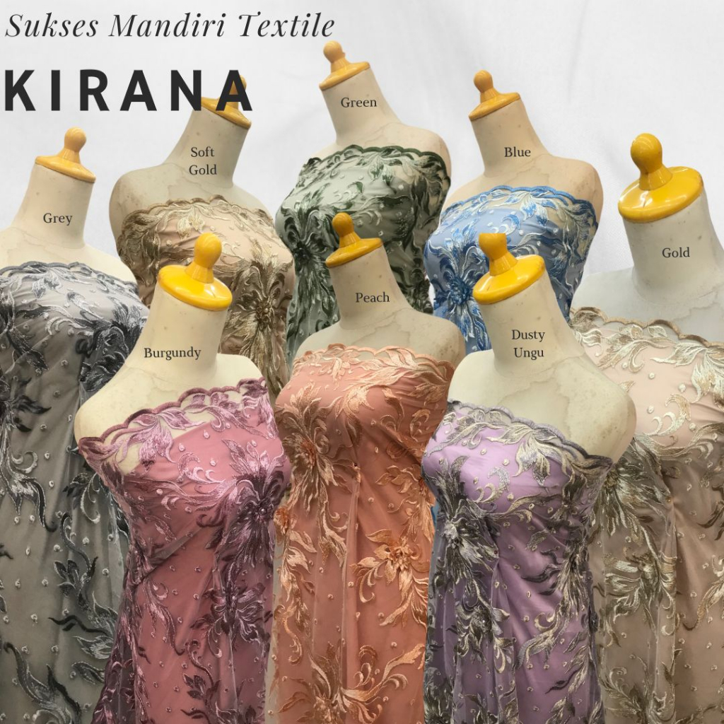 [KIRANA] Brokat lace 3D embroidery mutiara | Harga ½ meter = 50 cm (Bahan Dress Bridesmaid, Kondanga