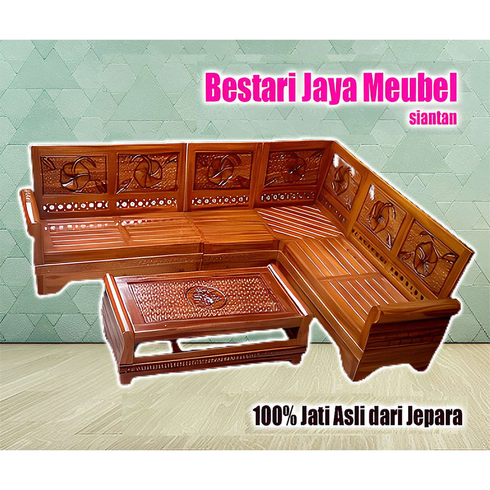 Kursi Sudut Jati Minimaliis Gelung