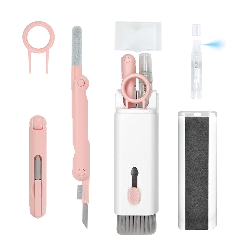 Jovitech 7 in 1 Alat Pembersih Multifungsi Sikat Pembersih Keyboard Komputer Pembersih Layar Ponsel Pena Pembersih Headphone - CT01-CT01 - Pink