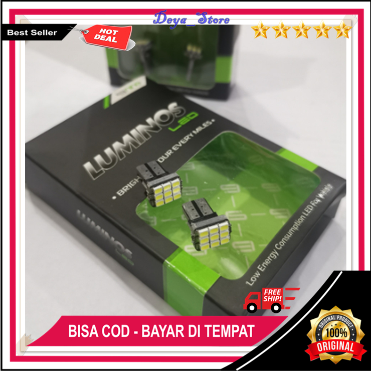 Lampu Senja Luminos LED T10 9 Titik Ori Lampu LED Luminos Terang Plat Sein Plafon Kilometer Original