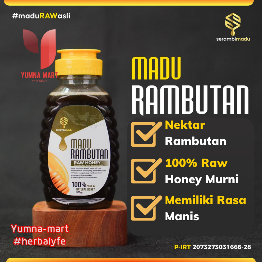 

SERAMBIMADU RAMBUTAN - Madu Rambutan Asli Pure Raw Honey Madu Mentah Murni 500 gram 1kg Tanpa Campuran Salmafood