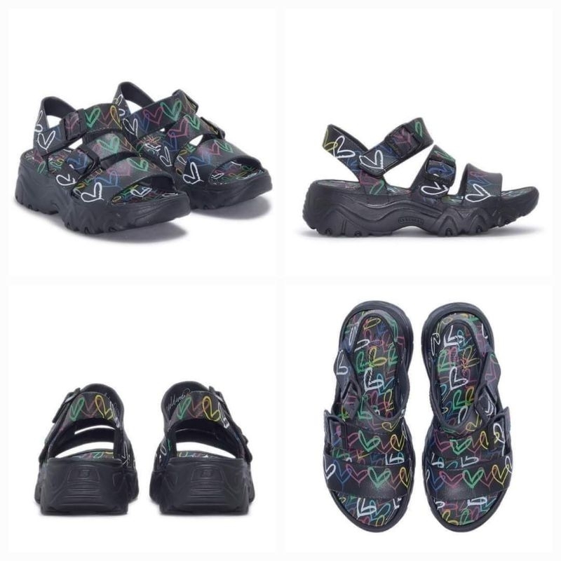 SALE100%Original Skechers D'Lites 2.0 Heart You Hitam Women's Sandals Kode Produk: SKE111325BKM