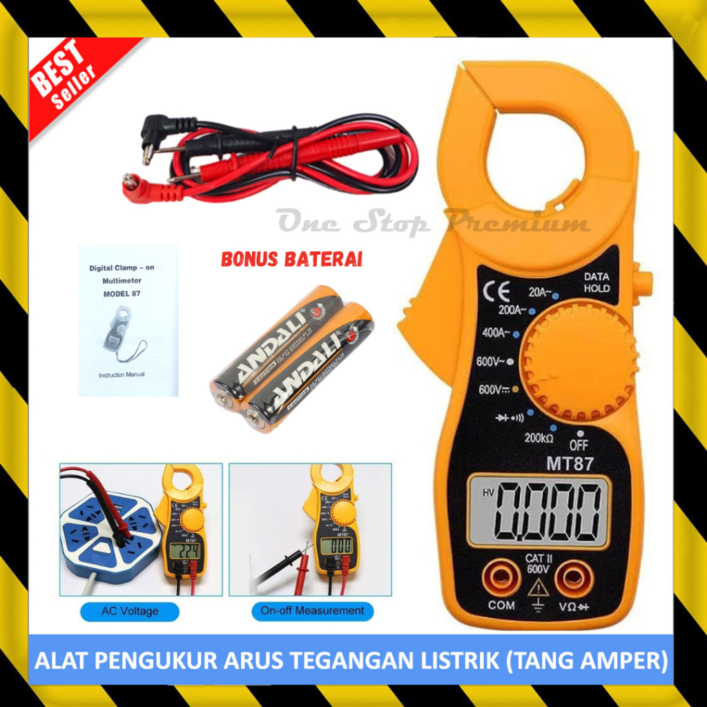 TANG AMPER AMPERE ALAT TES CEK PENGUKUR UKUR TEGANGAN ARUS LISTRIK DIGITAL LCD CLAMP MULTIMETER VOLT