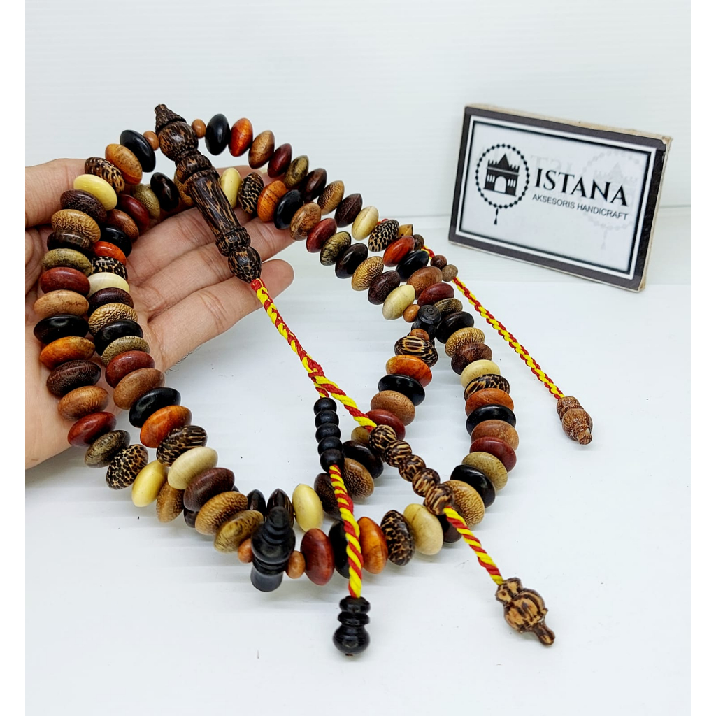 tasbih kombinasi  kepala kayu liwung hitam