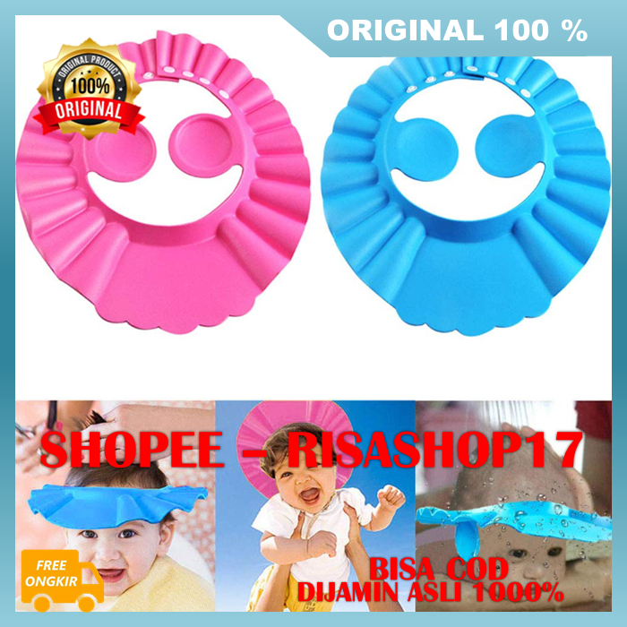 Healthy Baby Penutup Pelindung Kepala Keramas Bayi Topi Mandi Anak 100% ASLI