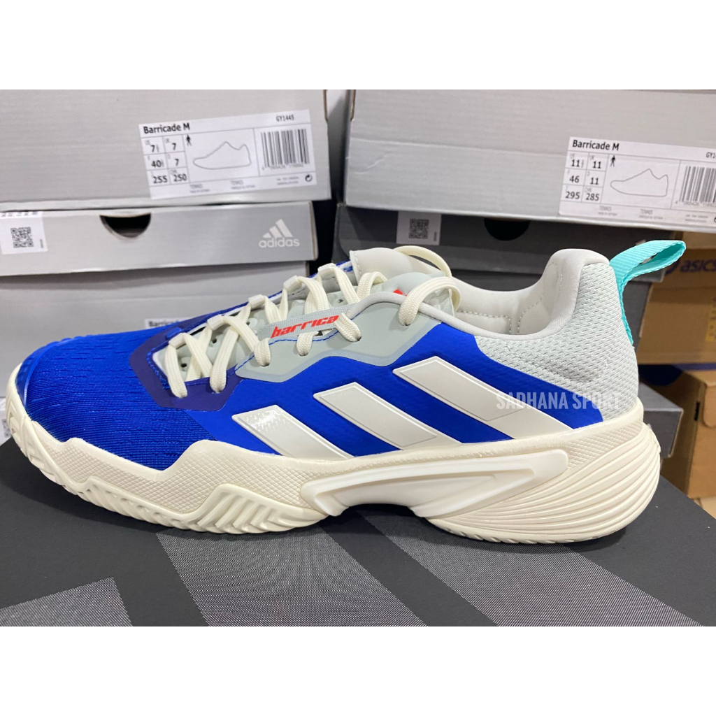 Sepatu Tenis Adidas Barricade M 2023 Putih Biru