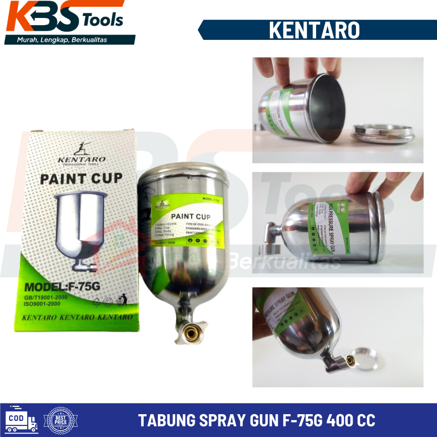 Tabung Spray Gun F 75 G Spoid Dico 400cc Paint Cup Tube Semprotan Cat Aluminium Kentaro F75G