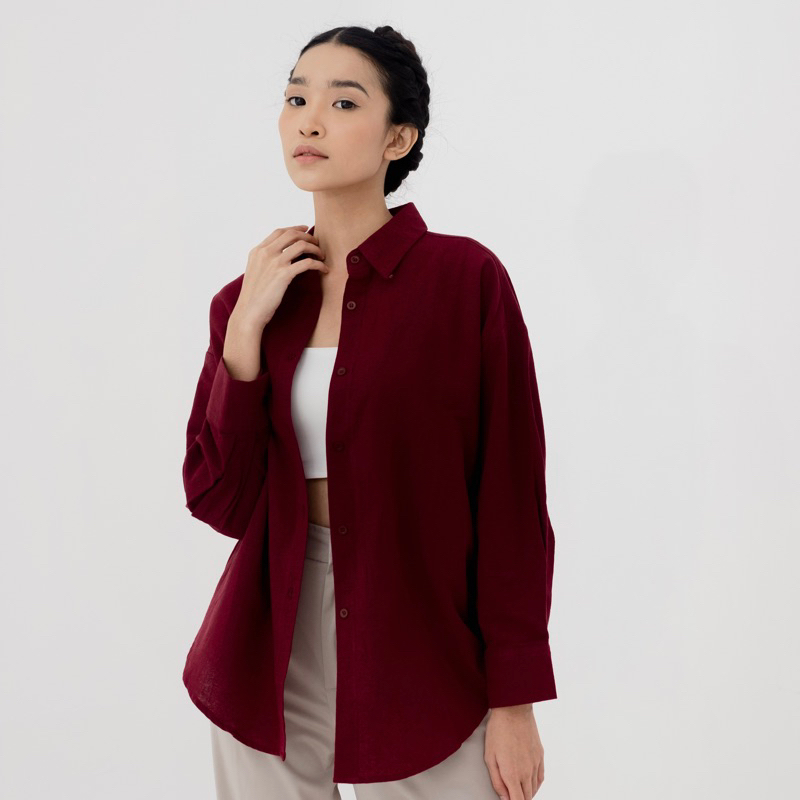 Sugi Label - LIVY SHIRT Kemeja Oversize Linen Lembut