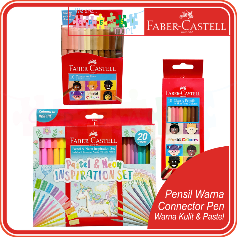 

Faber Castell Connector Pen & Pensil Warna Kulit / Skin Tone, Pastel & Neon