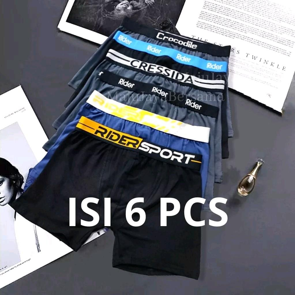 6 Pcs Celana Dalam Pria Boxer Katun Lembut