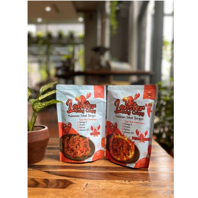 

Cemilan Pedas manis, gurih, terbuat dari Lobster Air Tawar yang memilii nilai Protein yang tinggi kemasan 100 gr
