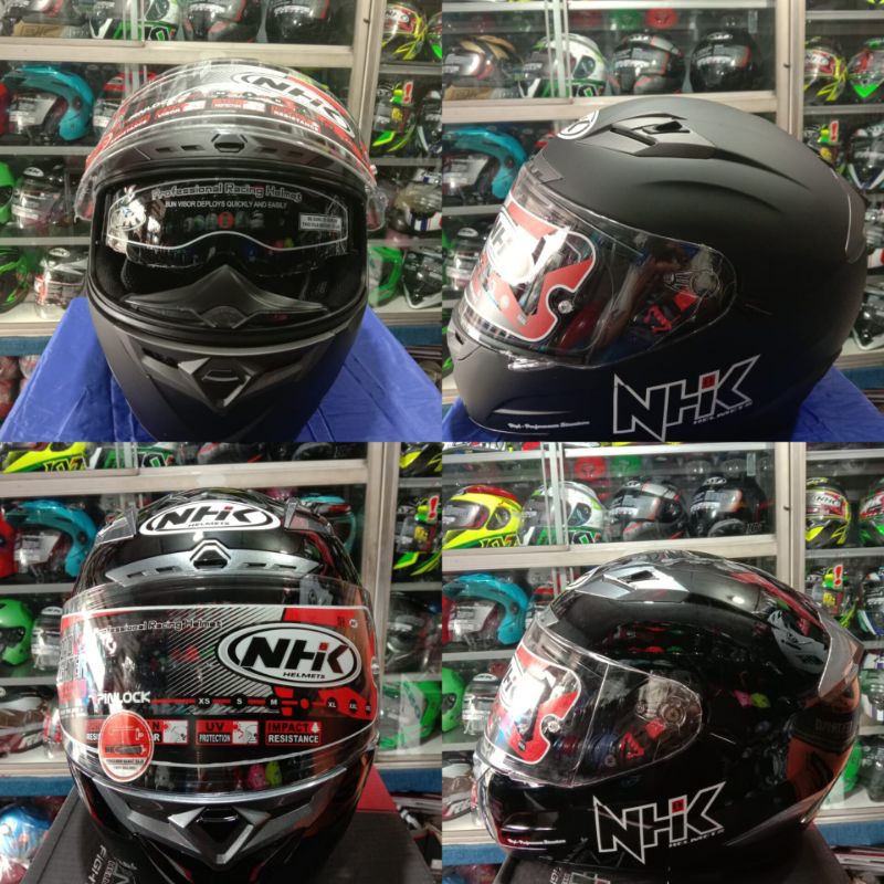 helm nhk rx9 solid black glossy|black doff