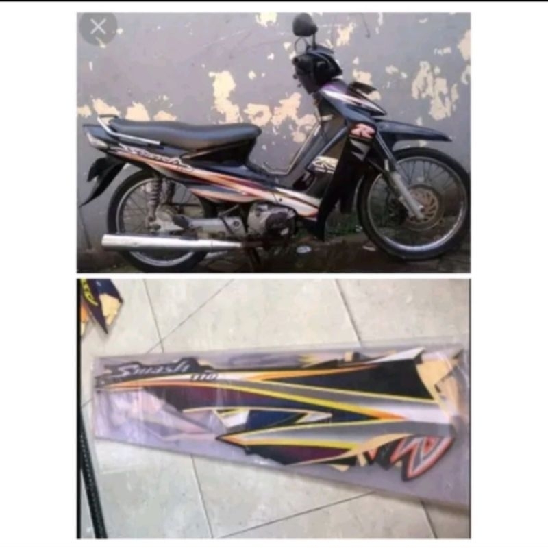 Striping stiker Suzuki Smash R 110 2004 hitam