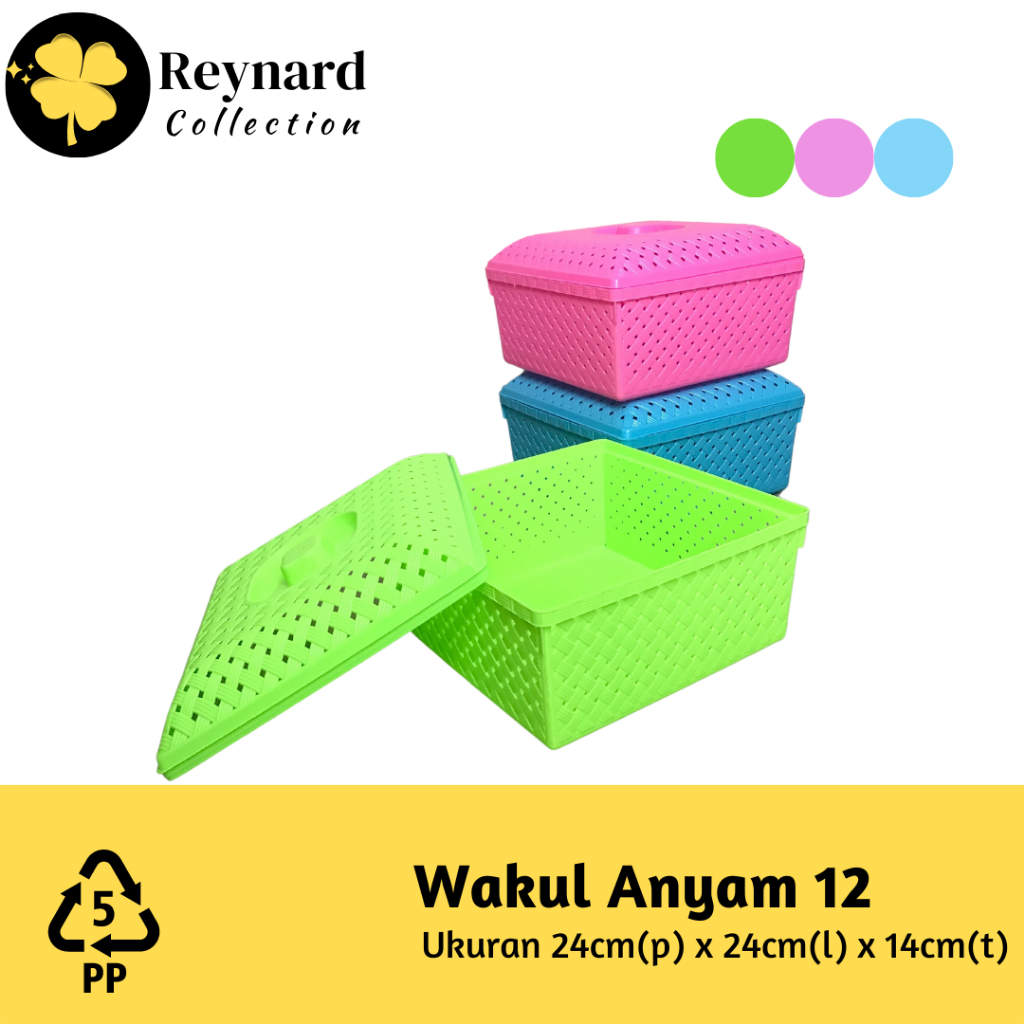 Keranjang Tutup Rotan Plastik 12 Inch Keranjang Serbaguna High Quality
