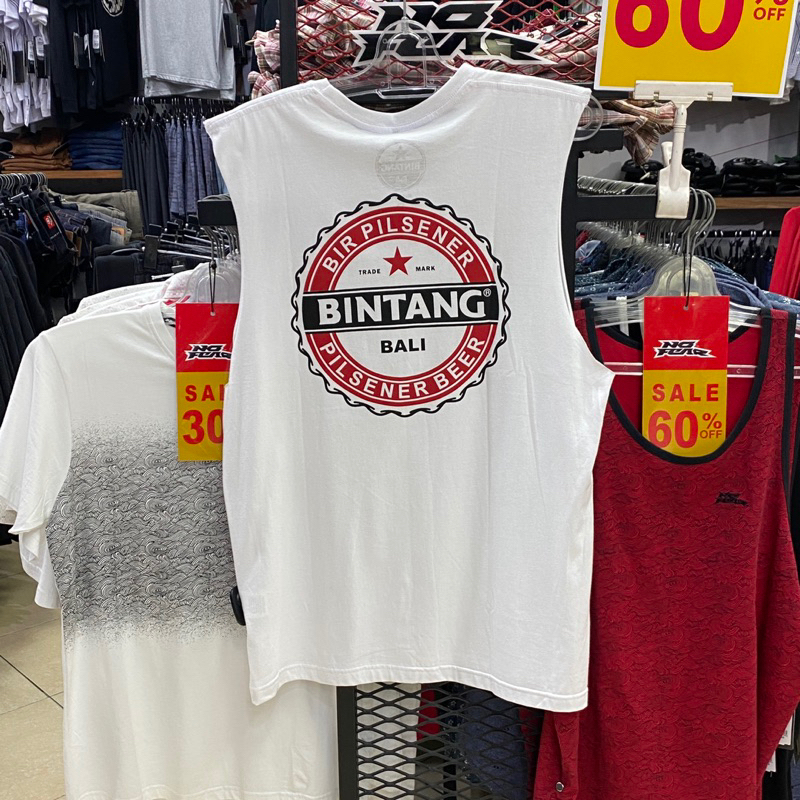 Kaos Singlet Bintang Bali Pria White Putih Original Lokal Brand Bali