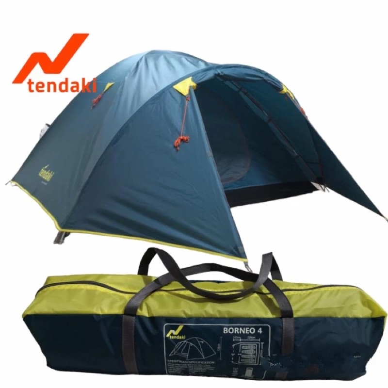 Tenda Tendaki Mis BORNEO 4 / Tenda Camping Dome 4 Orang Double Layer