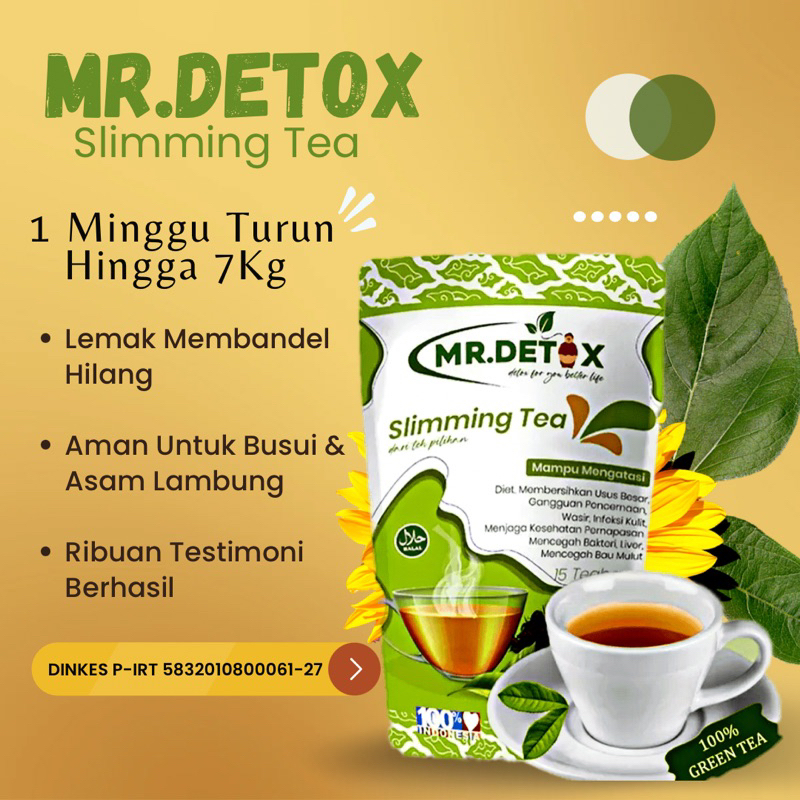 Mr Detox Sliming Tea / Teh Pelangsing Alami / Teh Detox / Tea Pelangsing Alami / Teh Herbal / Teh Un