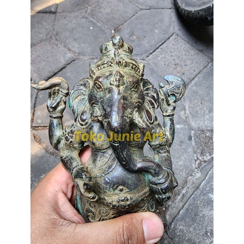 Patung ganesha berdiri Perunggu Hitam Ganesha bali