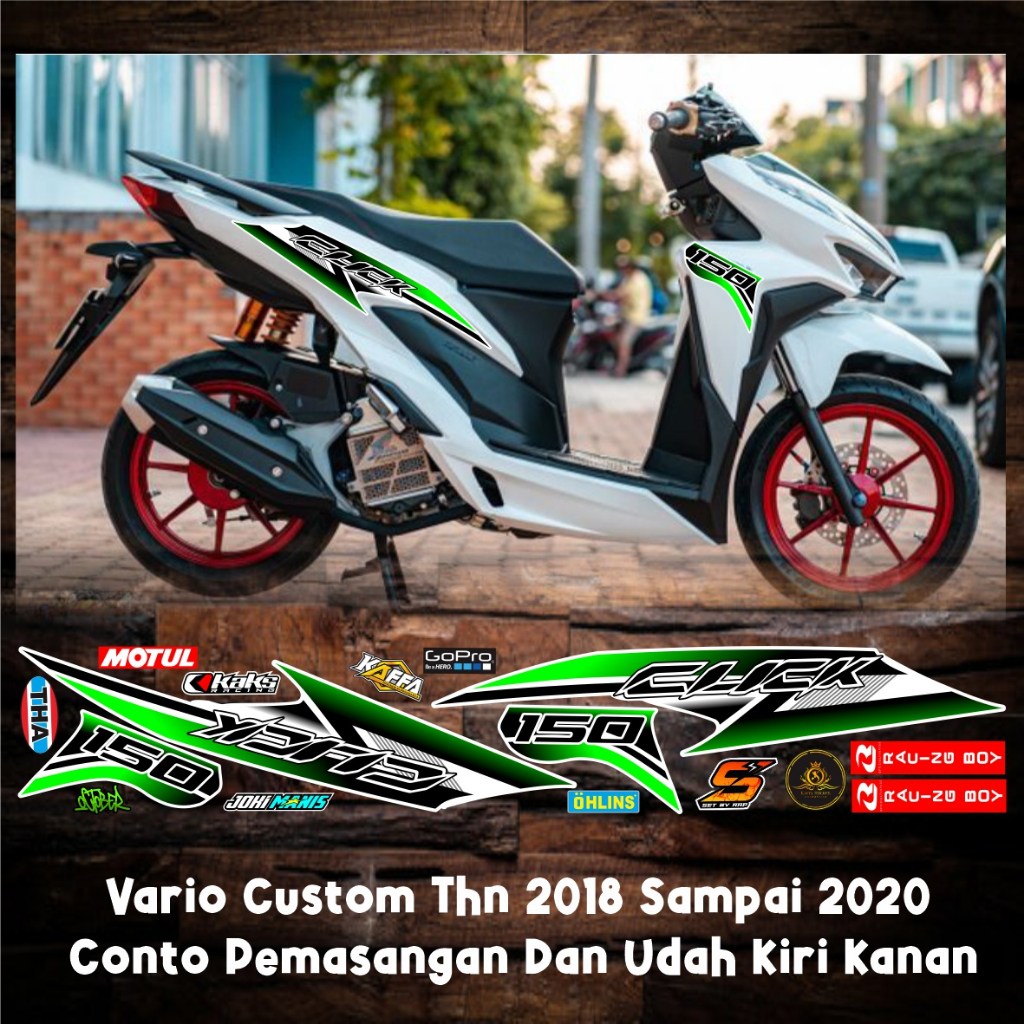 Striping Variasi  Vario 150 New Sticker List Style Stiker Vario Baru Fi New Motif Polet Merah