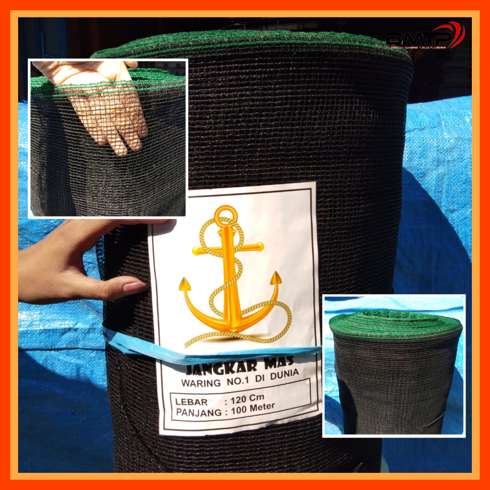 Waring RK / Waring Double 2 panjang 100 m lebar 1,2 m Cap Jangkar Mas lis hijau