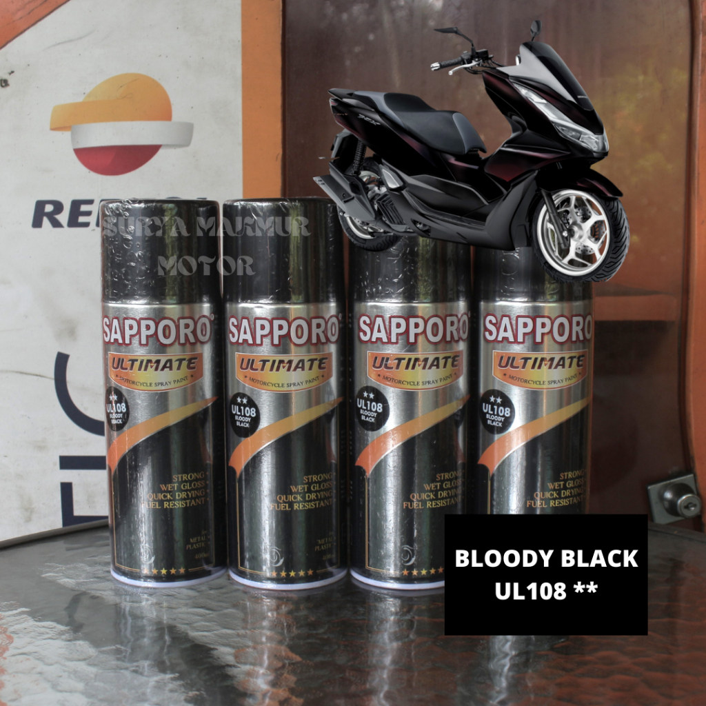 Pilok/Pilox Sapporo Ultimate UL108 Bloody Black Cat Semprot Warna Hitam