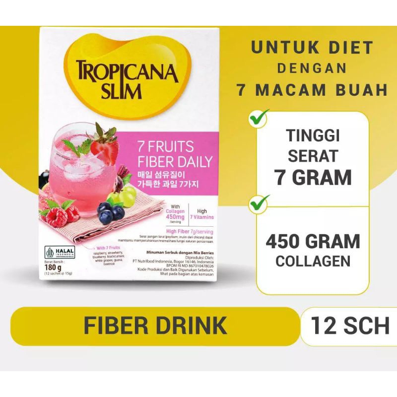 

Tropicana Slim 7 fruits Minuman Fiber dengan Collagen Minuman diet