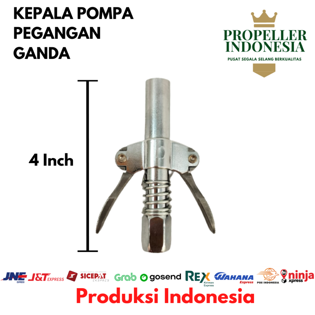 Pompa Pegangan Ganda Kepala Semprotan Grease Coupler Grease Gun