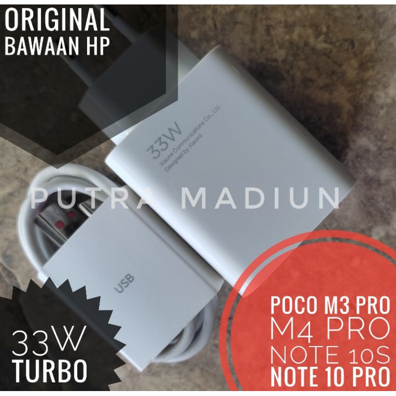 charger original bawaan HP note 10s note 10 pro poco m3 pro m4 pro 33w turbo