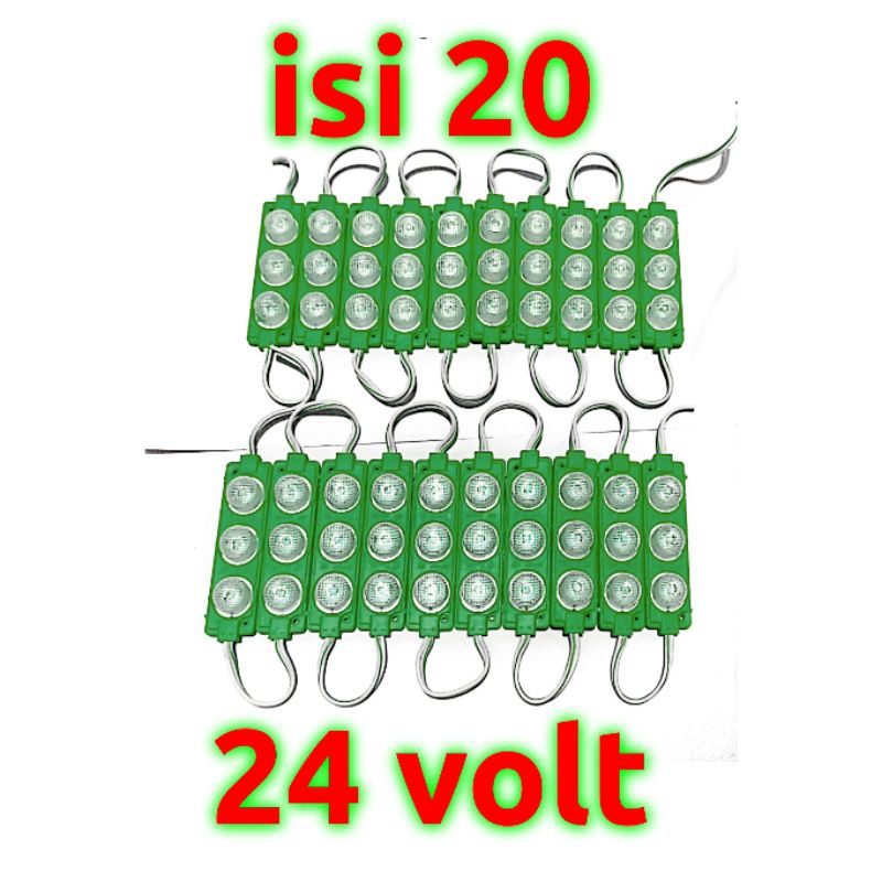 RB 20 Pcs Lampu Led 3 Mata 24 Volt Led Bak Truk Lampu Kolong Truk Bus 3 Mata 24 Volt