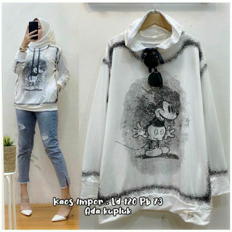 kaos mickey import hoodie