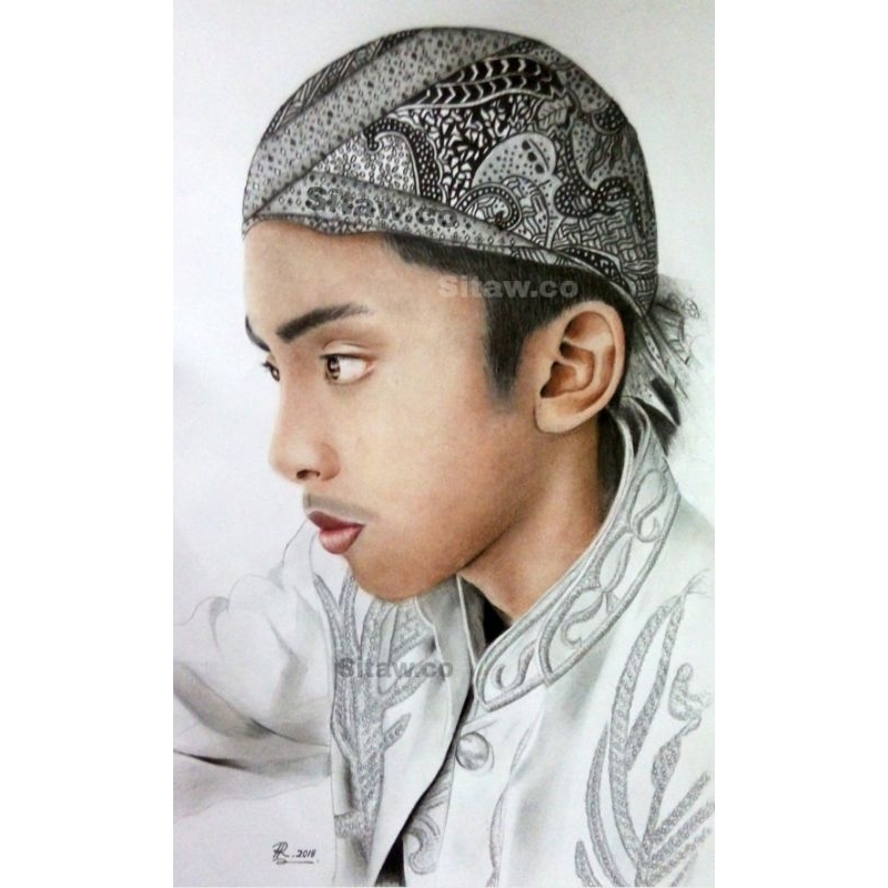 Sketsa Wajah A4  Berwarna Tanpa Bingkai