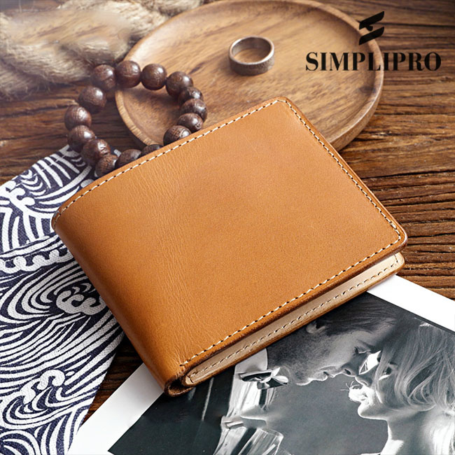 Dompet Kulit Sapi Nabati Asli Vegtan Vegetable Tanned Leather Bifold Wallet Dompet Pria Keren vt-w1