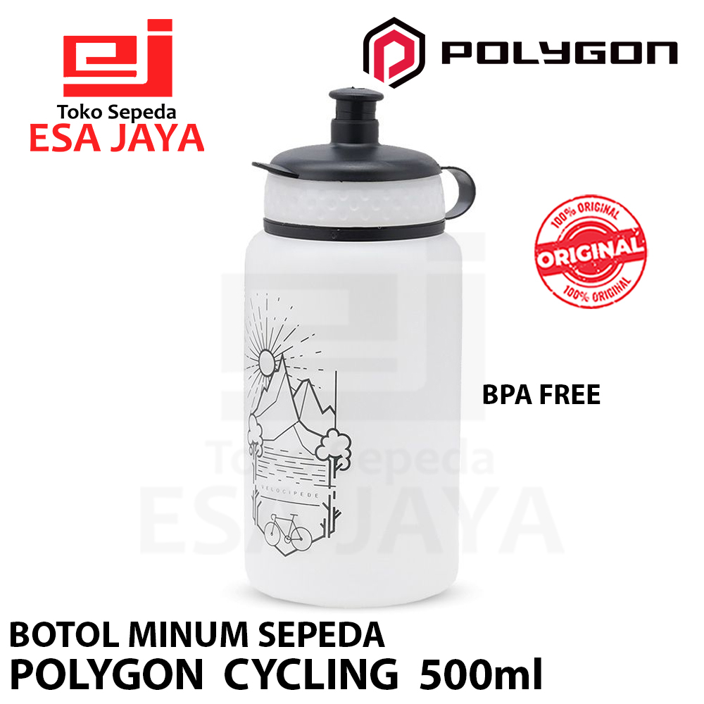 Bidon POLYGON CYCLING 500ml 500 ml Botol Minum Sepeda White Original