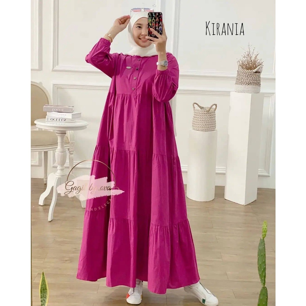 GAMIS WANITA TERBARU  KIRANIA DRESS BO BAHAN KAIN KATUN RAYON GAMIS RAYON PREMIUM JUMBO DRESS REMAJA