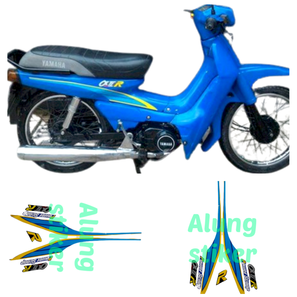 STIKER STRIPING LIS LES BODY MOTOR YAMAHA ALFA 1992 BIRU 1SET STANDAR