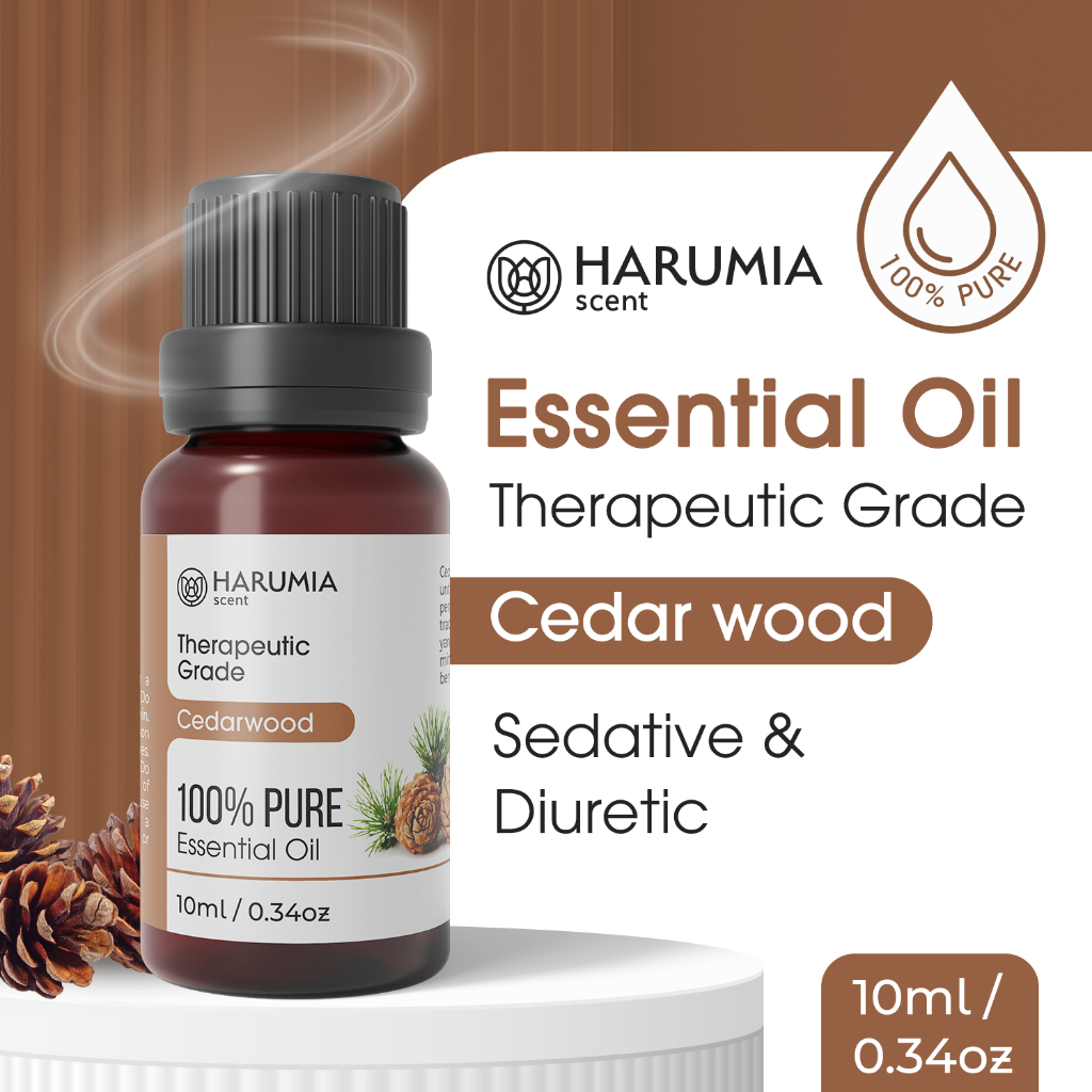 HARUMIA Essential Oil Cedarwood / Minyak Aromaterapi Pure 100% Cedar Wood Oil / Minyak Kayu Cedar Mu